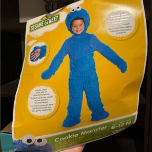 Sesame Street Cookie Monster Fuzzy Kids Costume - Bright Blue